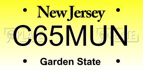 C65MUN New Jersey License Plate
