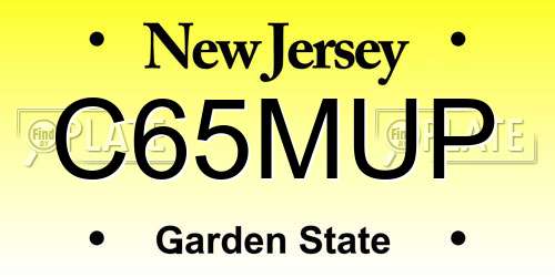 C65MUP New Jersey License Plate