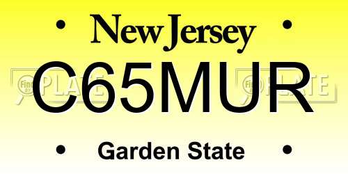C65MUR New Jersey License Plate