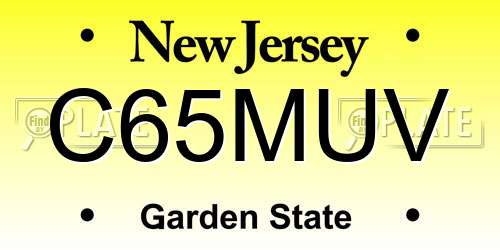 C65MUV New Jersey License Plate