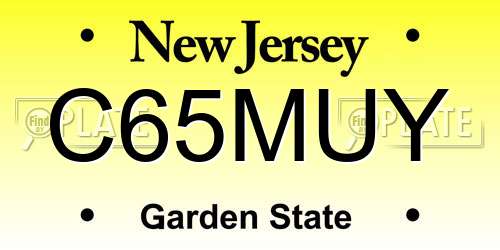 C65MUY New Jersey License Plate