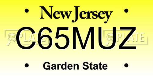 C65MUZ New Jersey License Plate