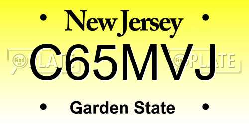 C65MVJ New Jersey License Plate