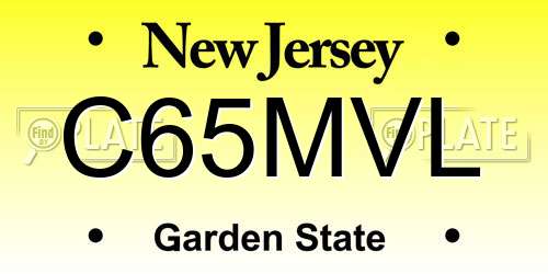 C65MVL New Jersey License Plate