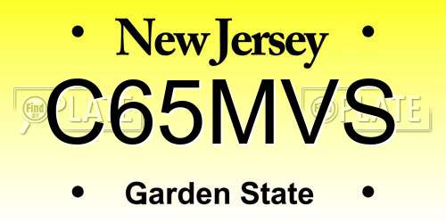 C65MVS New Jersey License Plate