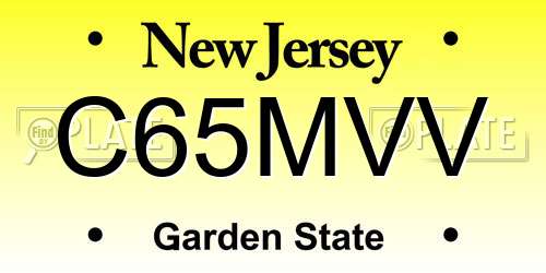 C65MVV New Jersey License Plate