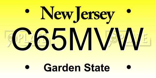 C65MVW New Jersey License Plate