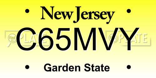 C65MVY New Jersey License Plate
