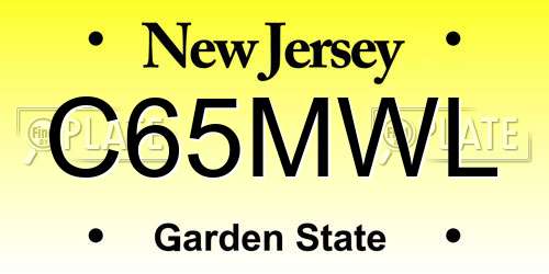 C65MWL New Jersey License Plate