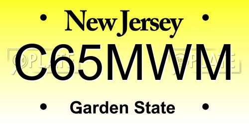 C65MWM New Jersey License Plate