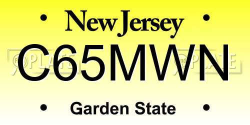 C65MWN New Jersey License Plate
