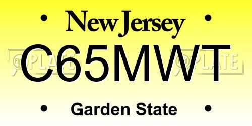 C65MWT New Jersey License Plate