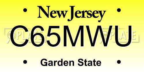 C65MWU New Jersey License Plate
