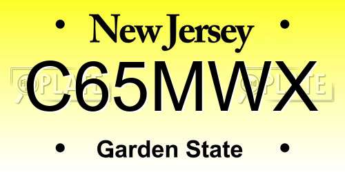 C65MWX New Jersey License Plate