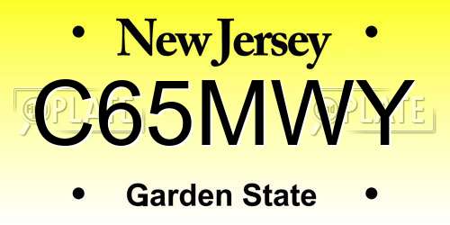 C65MWY New Jersey License Plate