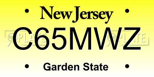 C65MWZ New Jersey License Plate