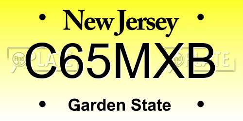 C65MXB New Jersey License Plate