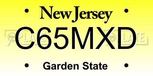 C65MXD New Jersey License Plate