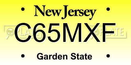 C65MXF New Jersey License Plate
