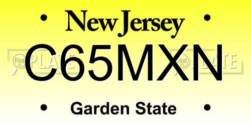 C65MXN New Jersey License Plate