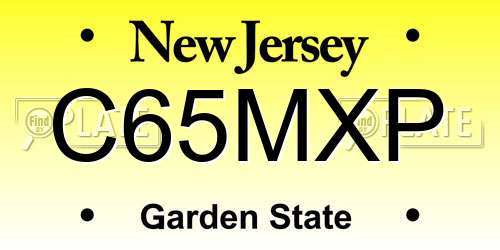 C65MXP New Jersey License Plate