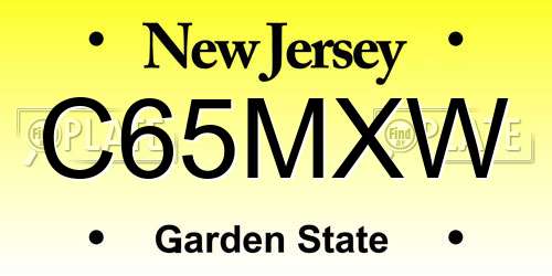 C65MXW New Jersey License Plate