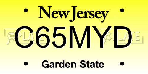 C65MYD New Jersey License Plate