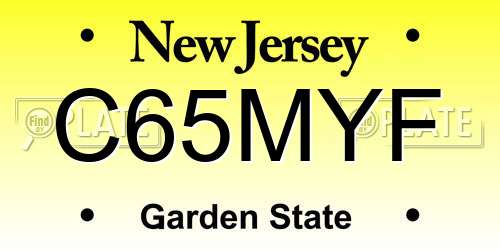 C65MYF New Jersey License Plate