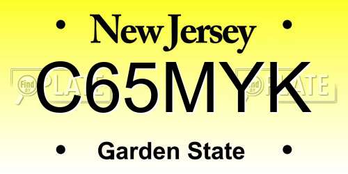 C65MYK New Jersey License Plate