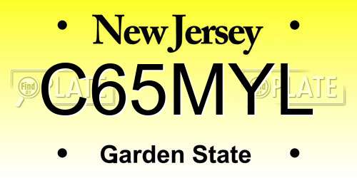 C65MYL New Jersey License Plate
