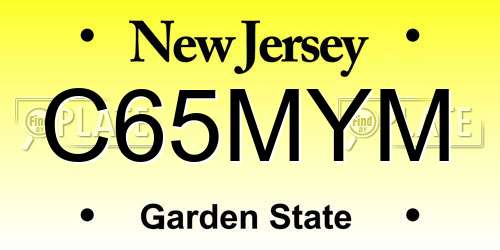 C65MYM New Jersey License Plate