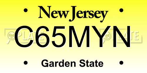 C65MYN New Jersey License Plate
