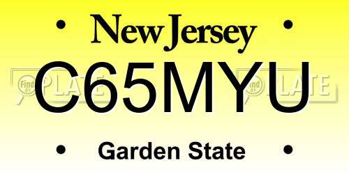 C65MYU New Jersey License Plate