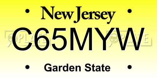 C65MYW New Jersey License Plate