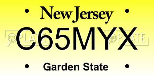 C65MYX New Jersey License Plate