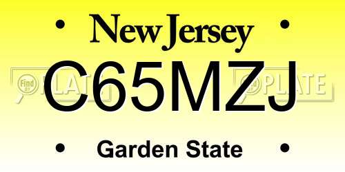 C65MZJ New Jersey License Plate