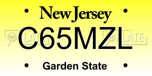 C65MZL New Jersey License Plate
