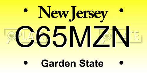 C65MZN New Jersey License Plate