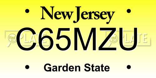 C65MZU New Jersey License Plate