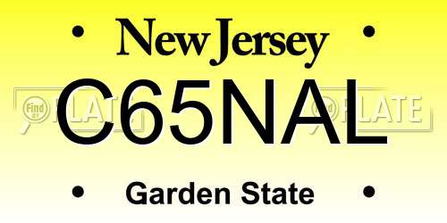 C65NAL New Jersey License Plate