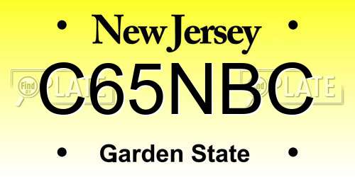 C65NBC New Jersey License Plate