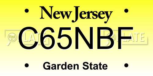 C65NBF New Jersey License Plate