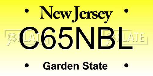 C65NBL New Jersey License Plate