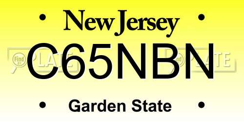 C65NBN New Jersey License Plate