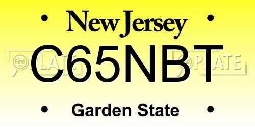 C65NBT New Jersey License Plate