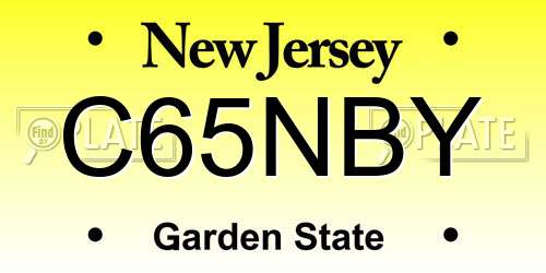 C65NBY New Jersey License Plate