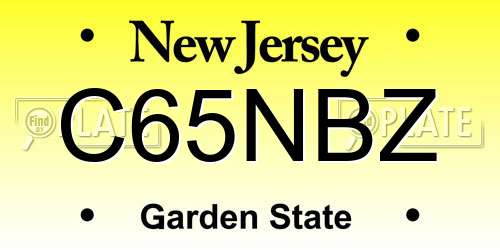 C65NBZ New Jersey License Plate