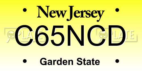 C65NCD New Jersey License Plate