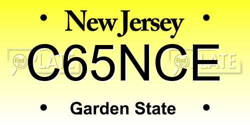 C65NCE New Jersey License Plate