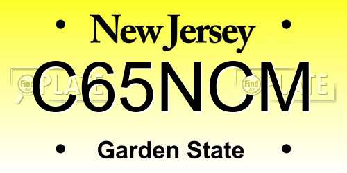 C65NCM New Jersey License Plate